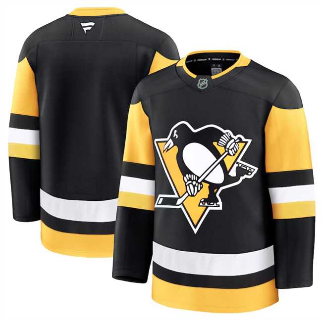 Men%27s Pittsburgh Penguins Blank Black 2024-25 Home Stitched Hockey Jersey Dzhi